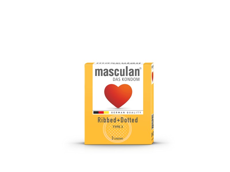 Masculan type 3 das condoms ribbed & dotted 3 pieces