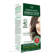 Pure planta permanent herbal hair colour 4c ash brown 135ml 