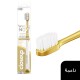 Closeup toothbrush white now soft gold