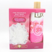 لوكس سائل استحمام مع ليفه 250 مل الورد الناعم - جديد