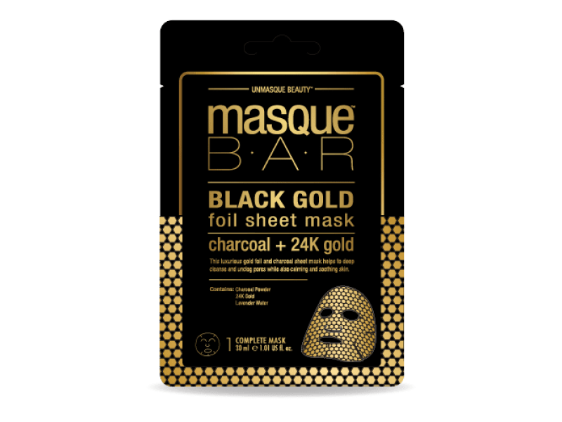 MASQUE BAR BLACK GOLD FOIL SHEET MASK 30ML(7657)