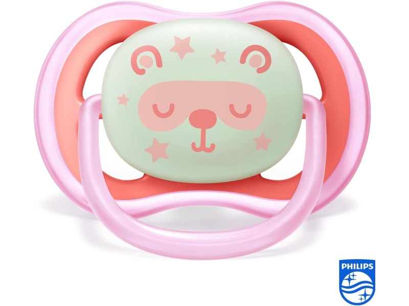 AVENT SOOTHER ULTRA AIR NIGHT 6-18M GIRLS 2PCS SCF376/22