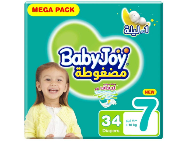 BABYJOY DIAPERS NO7 MEGA XXXL 34 PADS