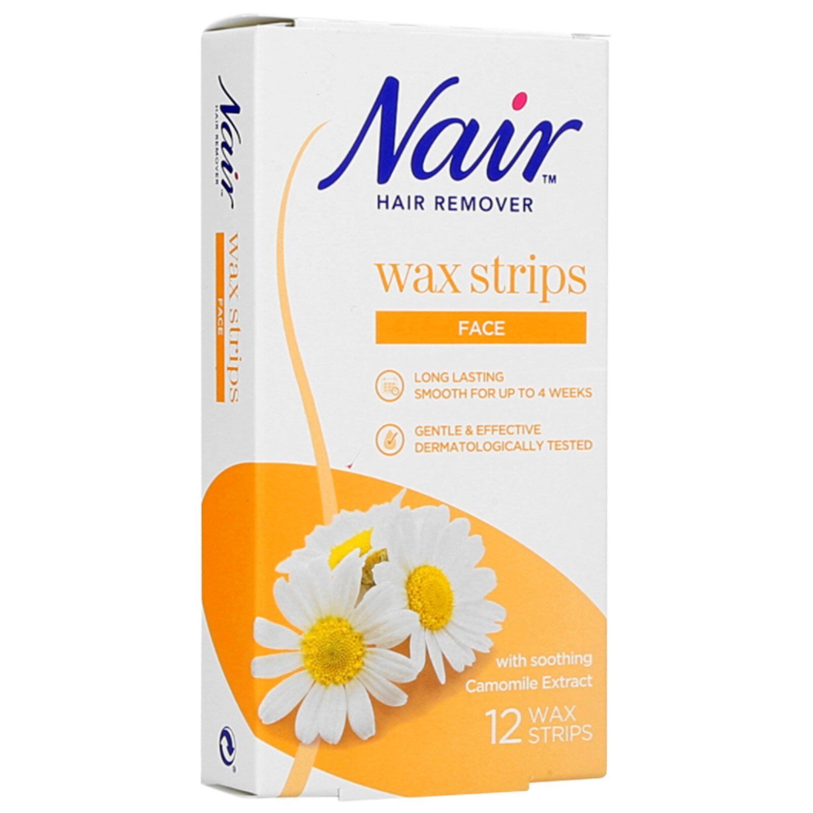 NAIR HAIR REMOVER FACE SENSITIVE SKIN WAX STRIPS 12 PIS