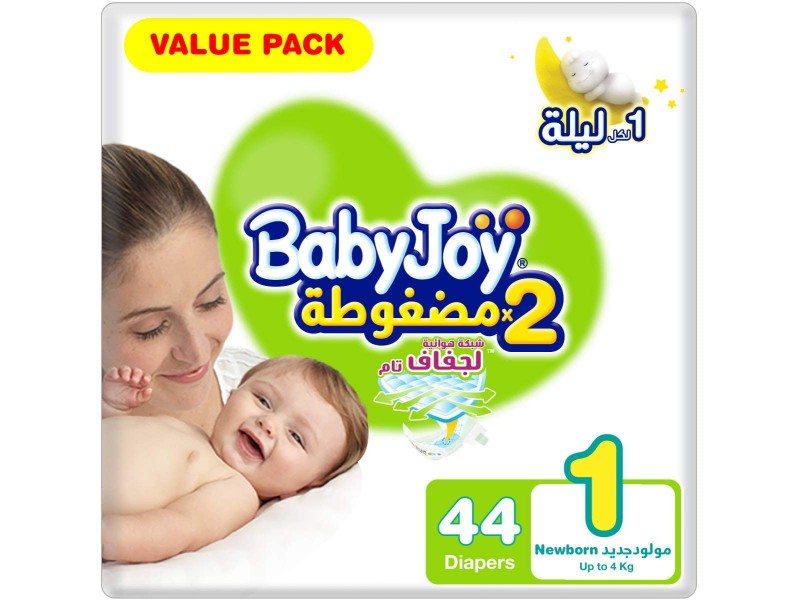 Babyjoy diapers no1new born value 44 pads
